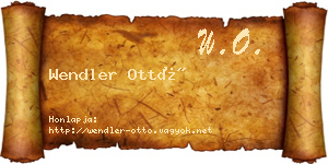 Wendler Ottó névjegykártya