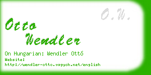 otto wendler business card