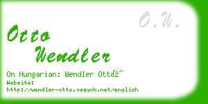 otto wendler business card